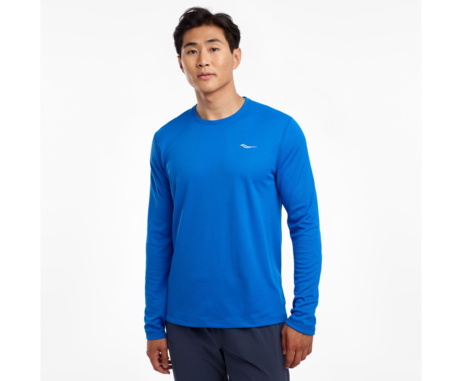 Saucony Stopwatch Long Sleeve Men's Shirts Blue | Canada 636SGLO